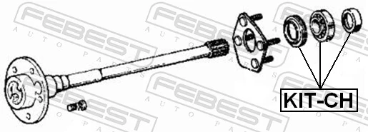 KITCH Febest Rolamento de cubo traseiro
