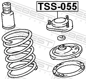 TSS055 Febest Suporte de amortecedor dianteiro