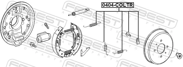 0404COLTR Febest Kit de montagem das sapatas traseiras de tambor