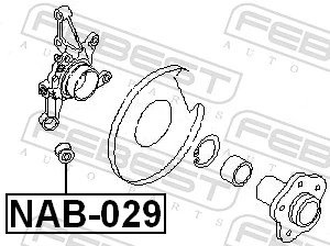 NAB029 Febest Bloco silencioso do pino de apoio traseiro