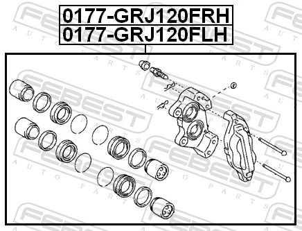 0177GRJ120FLH Febest Suporte do freio dianteiro esquerdo