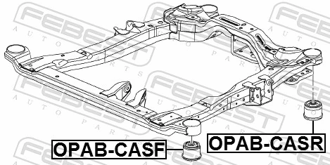 OPABCASF Febest Bloco silencioso (coxim) de viga dianteira (de plataforma veicular)