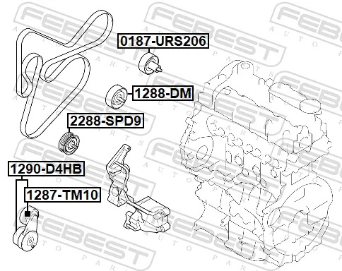 Reguladora de tensão da correia de transmissão Hyundai Tucson II TM