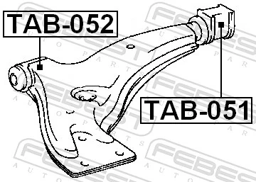 TAB052 Febest Bloco silencioso dianteiro do braço oscilante inferior