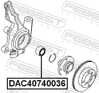 DAC40740036 Febest Rolamento de cubo dianteiro