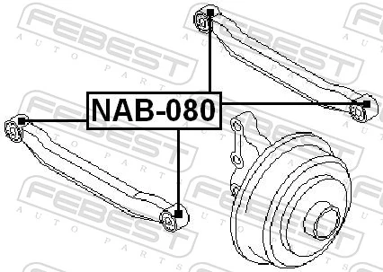 NAB080 Febest Bloco silencioso traseiro de braço oscilante transversal