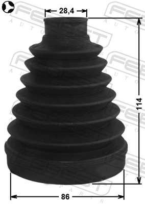 1215DMT Febest Bota de proteção interna direita de junta homocinética do semieixo dianteiro