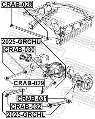 52129094AA Chrysler Bloco silencioso do braço oscilante inferior traseiro longitudinal