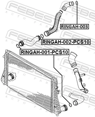 Anel de vedação (vedante) de cano derivado de intercooler 115598596 Hans Pries (Topran)