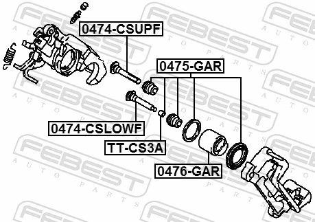  Kit de reparação de suporte do freio traseiro Mitsubishi Outlander III SUV (GF, GG) (2010 - 2022) III