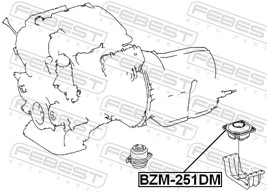BZM251DM Febest Coxim de transmissão (suporte da caixa de mudança)