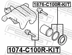 1074C100RKIT Febest Guia de suporte traseiro