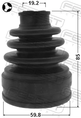 0415CWRT Febest Bota de proteção interna de junta homocinética do semieixo traseiro