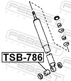 TSB786 Febest Bloco silencioso de amortecedor traseiro
