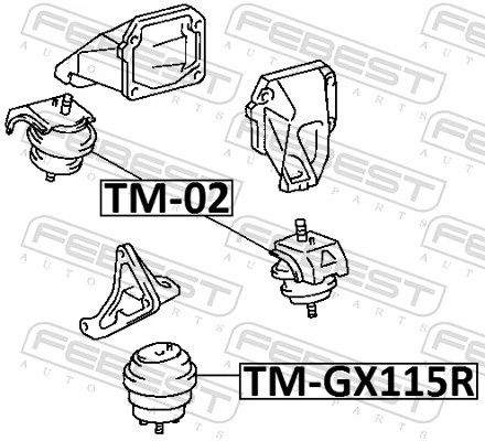 TM02 Febest Coxim (suporte) esquerdo/direito de motor