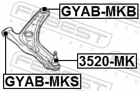 3520MK Febest Suporte de esfera inferior