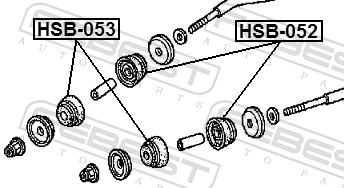 HSB053 Febest Bloco silencioso radial de braço oscilante (de suspensão dianteira)