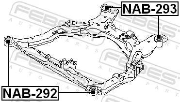 NAB292 Febest Bloco silencioso (coxim) de viga dianteira (de plataforma veicular)