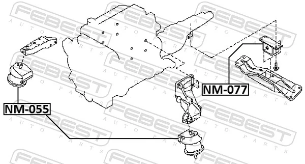 NM055 Febest Coxim (suporte) esquerdo/direito de motor