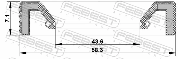 95KAY45580707R Febest Vedação da Caixa Automática de Mudança (de árvore de saída/primária)