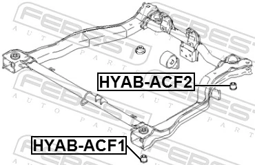 HYABACF2 Febest Bloco silencioso (coxim) de viga dianteira (de plataforma veicular)