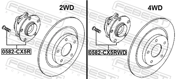 0582CX5R Febest Cubo traseiro