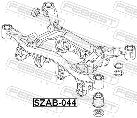 SZAB044 Febest Bloco silencioso de viga traseira (de plataforma veicular)
