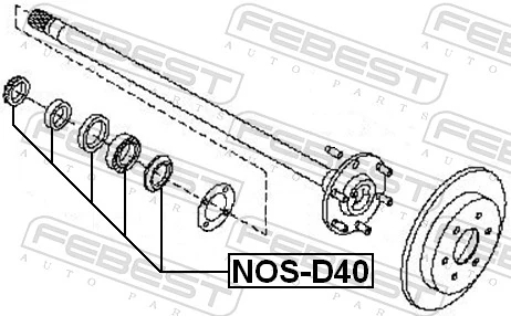 NOSD40 Febest Rolamento do semieixo do eixo traseiro
