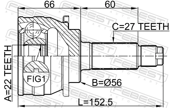  Junta homocinética externa dianteira Subaru Legacy III sedan (BE, BH) (1998 - 2003) III