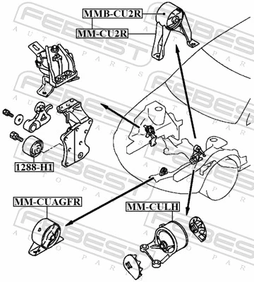 MMBCU2R Febest Coxim de transmissão (suporte da caixa de mudança)