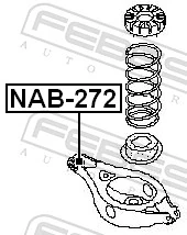 NAB272 Febest Bloco silencioso do braço oscilante inferior traseiro
