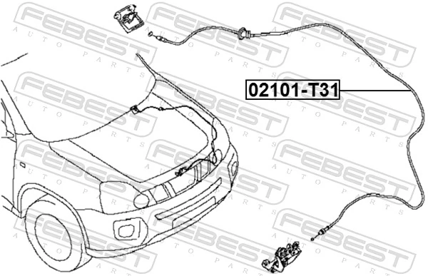 Cabo de abertura da capota para Nissan X-Trail  T31