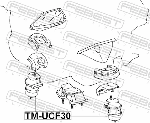 TMUCF30 Febest Coxim (suporte) esquerdo/direito de motor