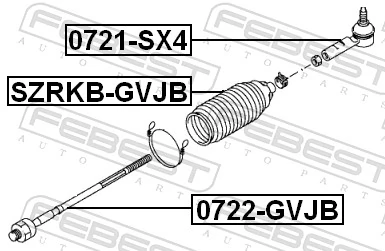  Bota de proteção do mecanismo de direção (de cremalheira) Suzuki Grand Vitara SUV (JB) (2005 - 2026) 