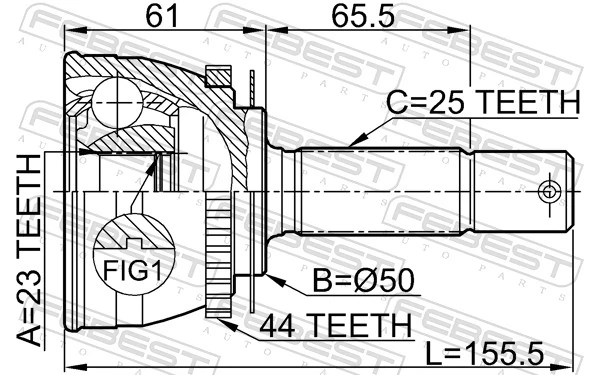 Compre HY002A44 HDK Junta homocinética externa dianteira