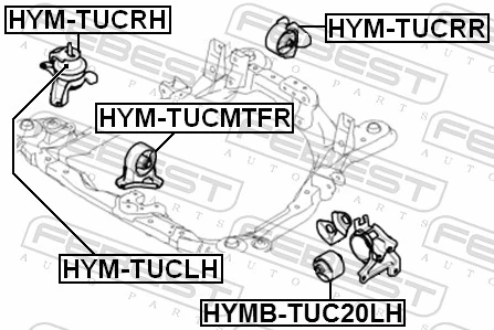 HYMBTUC20LH Febest Coxim (suporte) esquerdo de motor