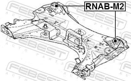 RNABM2 Febest Bloco silencioso (coxim) de viga dianteira (de plataforma veicular)