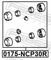 0175NCP30R Febest Kit de reparação de cilindro do freio traseiro