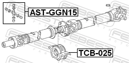 ASTGGN15 Febest Cruzeta da junta universal traseira