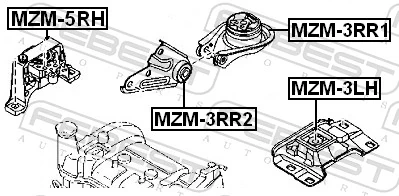 MZM5RH Febest Coxim (suporte) direito de motor