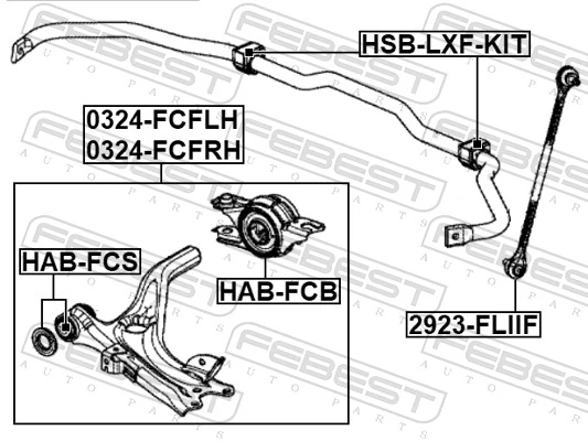 Bloco silencioso dianteiro do braço oscilante inferior para Honda Civic X FC, FK