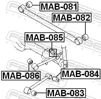 MAB085 Febest Bloco silencioso do braço oscilante superior traseiro longitudinal