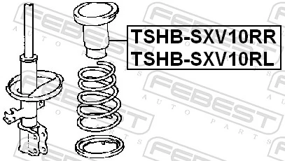 TSHBSXV10RL Febest Bota de proteção de amortecedor traseiro