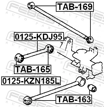 TAB165 Febest Bloco silencioso do braço oscilante superior traseiro longitudinal