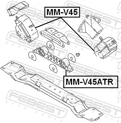 Coxim de transmissão (suporte da caixa de mudança) para Mitsubishi Pajero II Canvas Top V2W, V4W