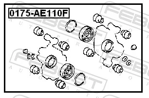 0175AE110F Febest Kit de reparação de suporte do freio dianteiro