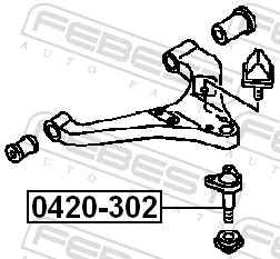 Suporte de esfera inferior para Mitsubishi Canter VI FE5, FE6