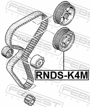 RNDSK4M Febest Engrenagem de cadeia de roda dentada da árvore distribuidora de admissão de motor
