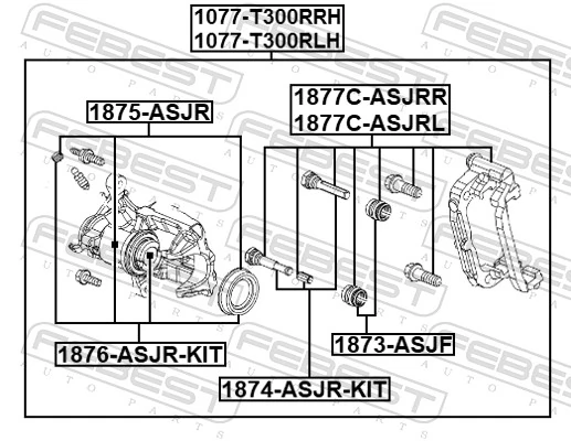 Kit de reparação de suporte do freio traseiro Chevrolet Cruze  J300