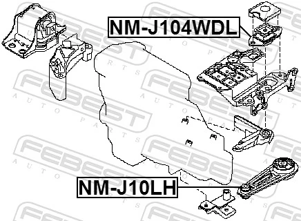 NMJ104WDL Febest Coxim (suporte) esquerdo superior de motor